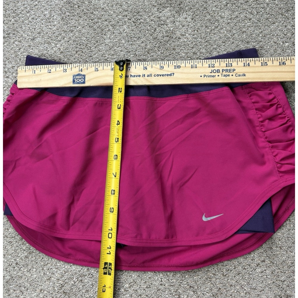 Nike Dri-Fit Athletic Skort Skirt Medium Pink Ruched Tennis Pickleball Golf - Picture 6 of 6